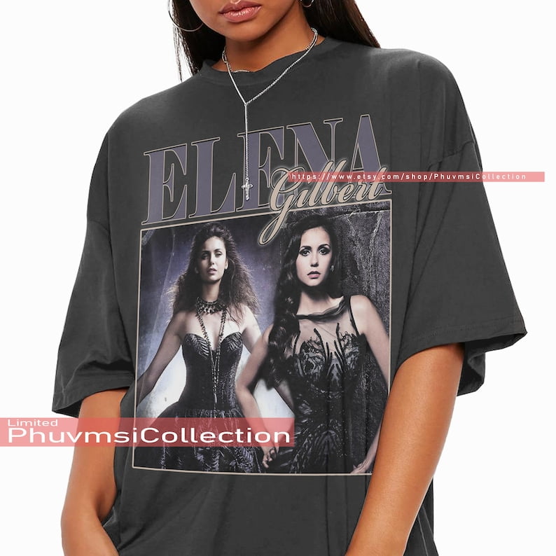 [BLACK] Elena Gilbert Shirt Movie Vampire Vintage Retro Classic Homage