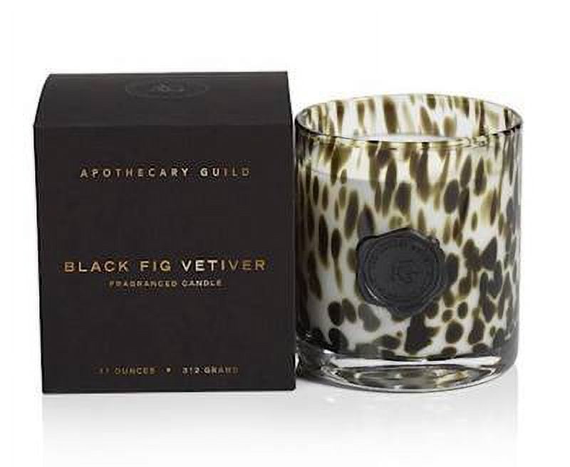 BLACK FIG VETIVER Zodax Apothecary Guild Opal Glass Gift Boxed Scented Jar Candle - 11 oz