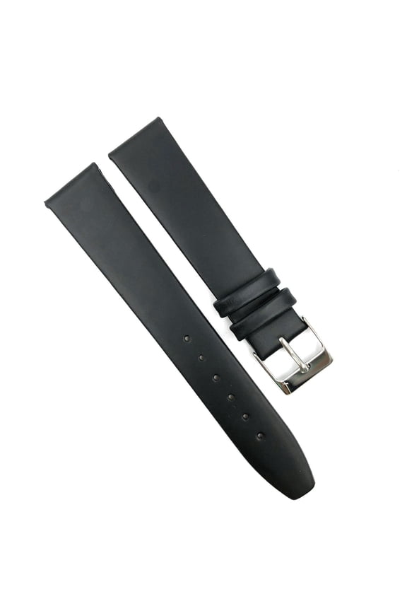 BLACK FLAT SMOOTH LEATHER MOVADO STYLE WATCH STRAP