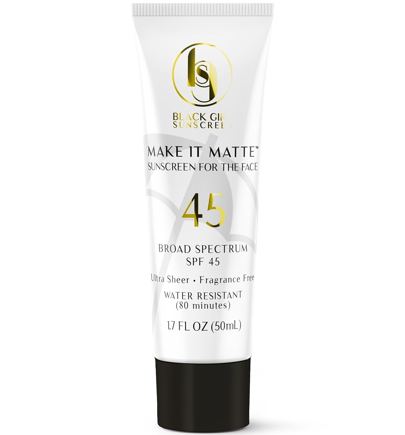 BLACK GIRL SUNSCREEN Make It Matte SPF 45 - Clear Face Sunscreen - No White Residue, Broad Spectrum, Matte Finish, Vegan
