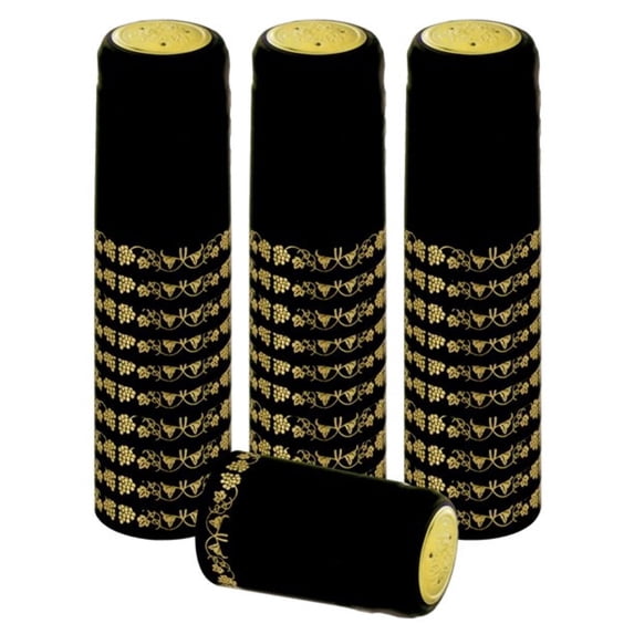 BLACK/GOLD GRAPES PVC SHRINK CAPSULES 30 Pack