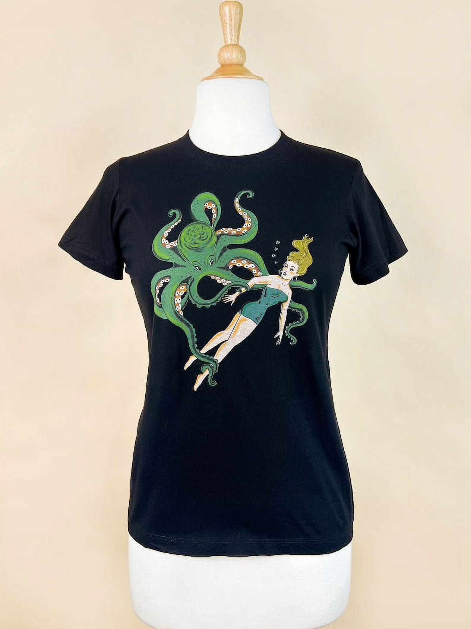 Oklahoma Octopus Cryptid T-Shirt - Black