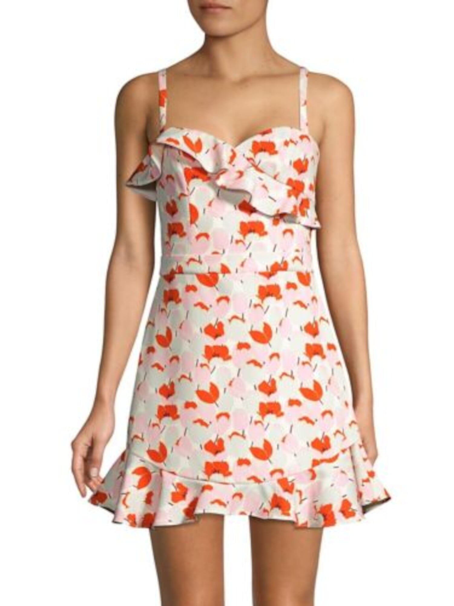 NOOKIE Womens White Zippered Spaghetti Strap Square Neck Knee Length Evening Body Con Dress