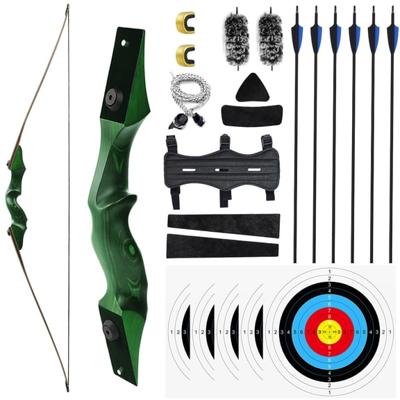 BLACK HUNTER 60" Traditional Hunting Recurve Bow 20-60 lbs RH,LH @15H