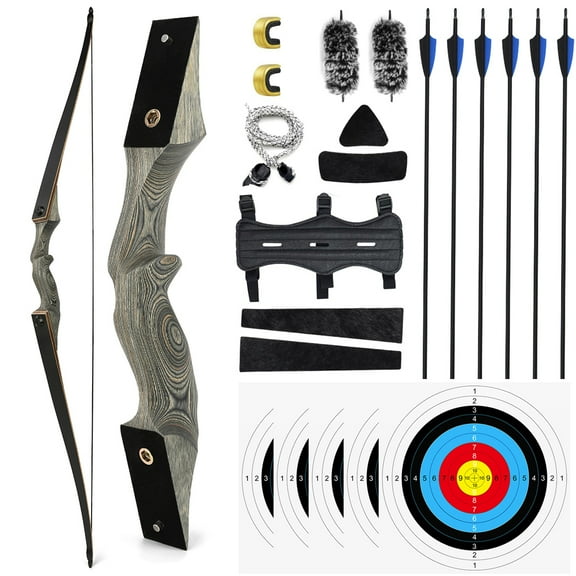 BLACK HUNTER 60" Traditional Hunting Recurve Bow 20-60 lbs RH,LH @15H