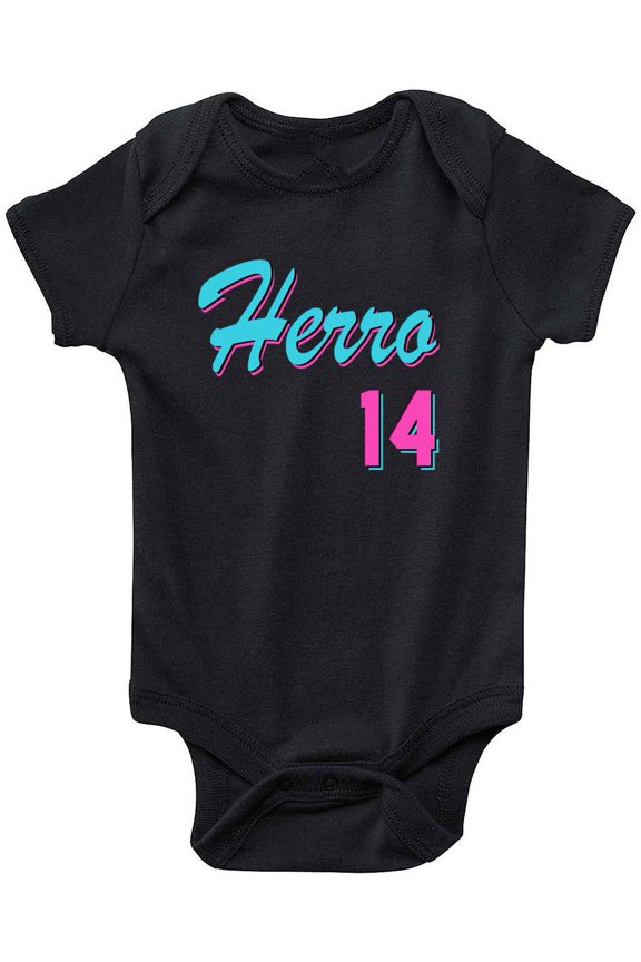 BLACK Heat Tyler Herro Vice City Logo Baby 1 Piece