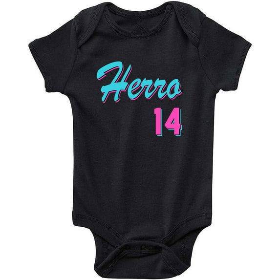 BLACK Heat Tyler Herro Vice City Logo Baby 1 Piece