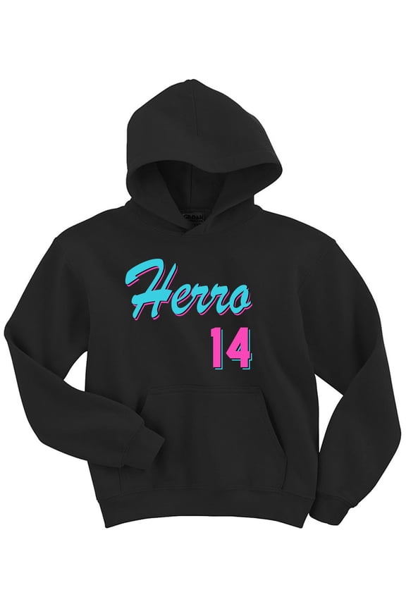 BLACK Heat Tyler Herro Vice City Logo Hooded Sweatshirt ADULT