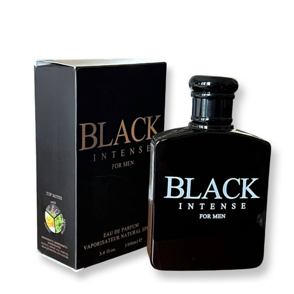 BLACK INTENSE for Men Eau de Parfum for Men - 3.4 Fl Oz - Perfect blend of Sage, Lemon and Absinthe for a Sophisticated Scent