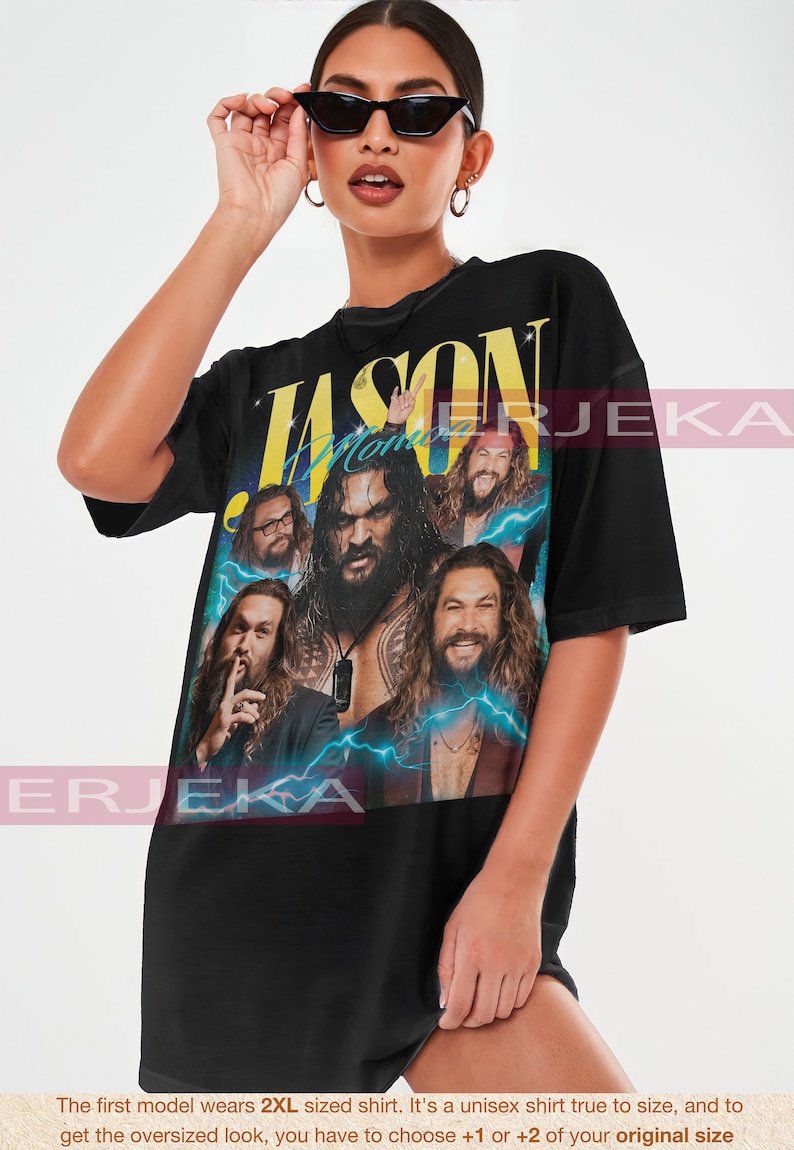 T-shirt Aquaman Jason Momoa - Coton épais Unisexe - Neuf Avec étiquettes - Cadeau Fan DC Comics