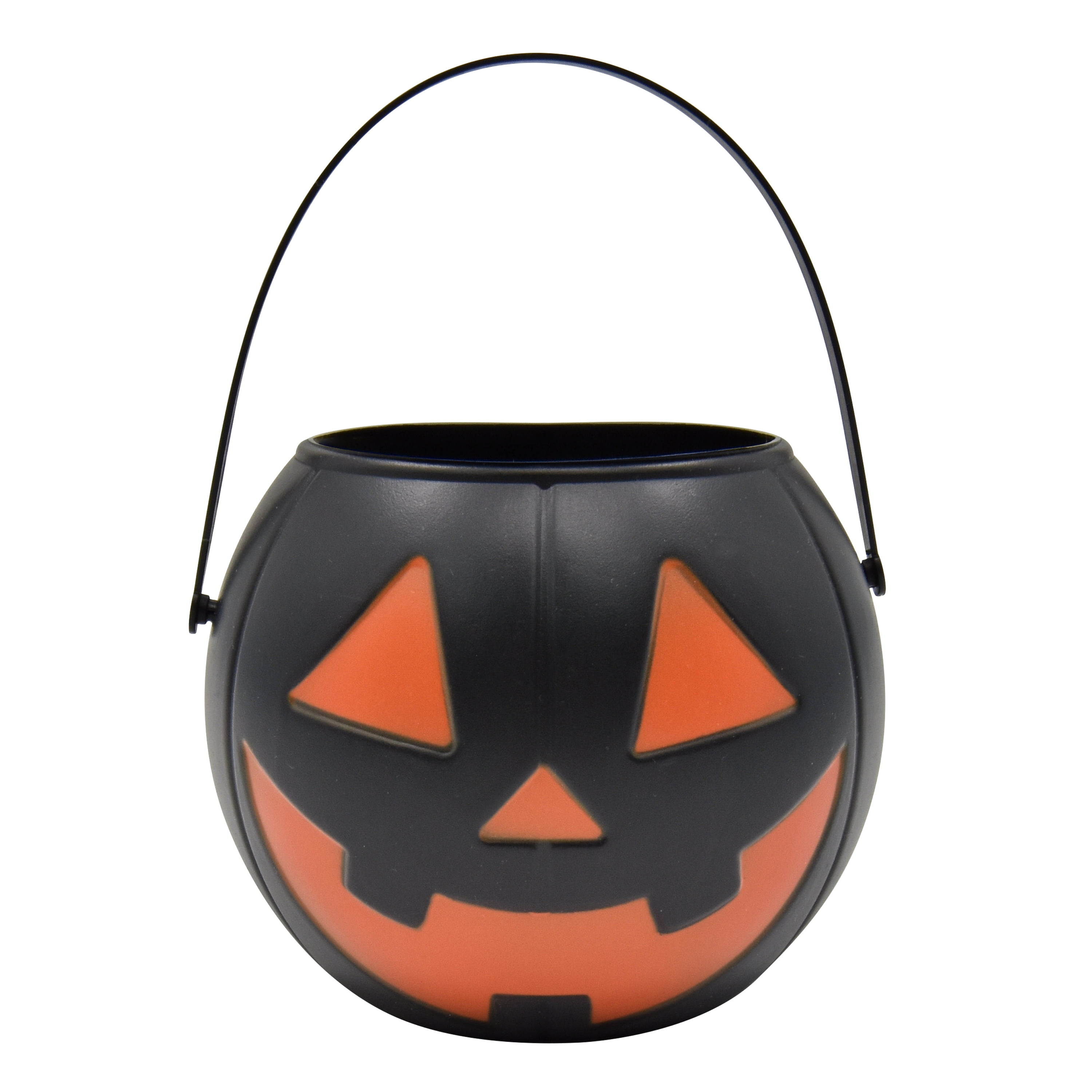 Halloween Jack O’Lantern Mini Candy Bucket, Black, Plastic, 3.5 in, by Way to Celebrate