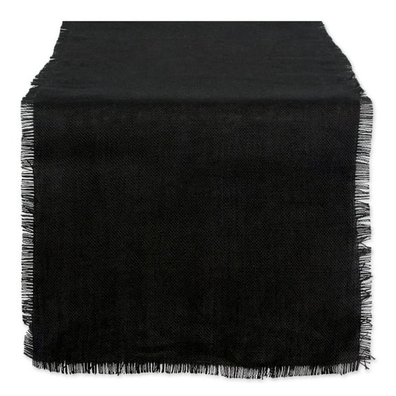 BLACK JUTE TABLE RUNNER 15x74