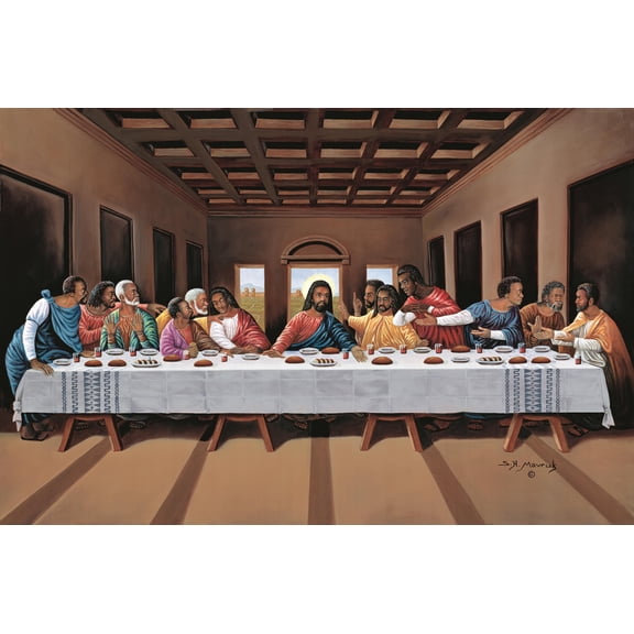 BLACK LAST SUPPER BY HULIS MAVRUK PRINT ON PAPER