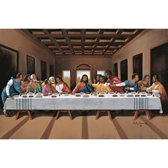 BLACK LAST SUPPER BY HULIS MAVRUK PRINT ON PAPER