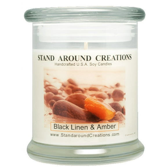 BLACK LINEN & AMBER STATUS 12-OZ. ALL NATURAL SOY CANDLE