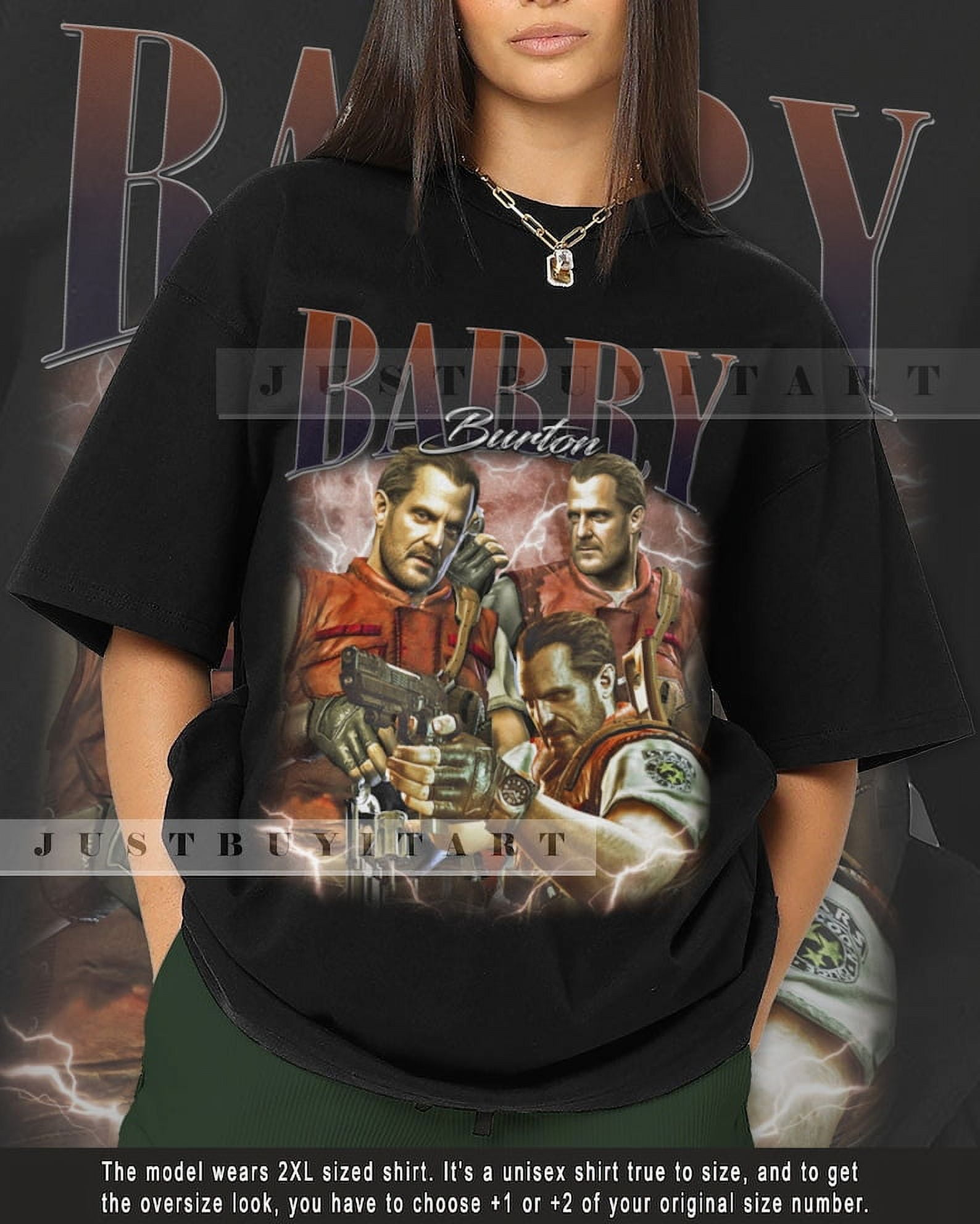 [BLACK] Limited Barry Burton Shirt Gift Movie Barry Burton TShirt