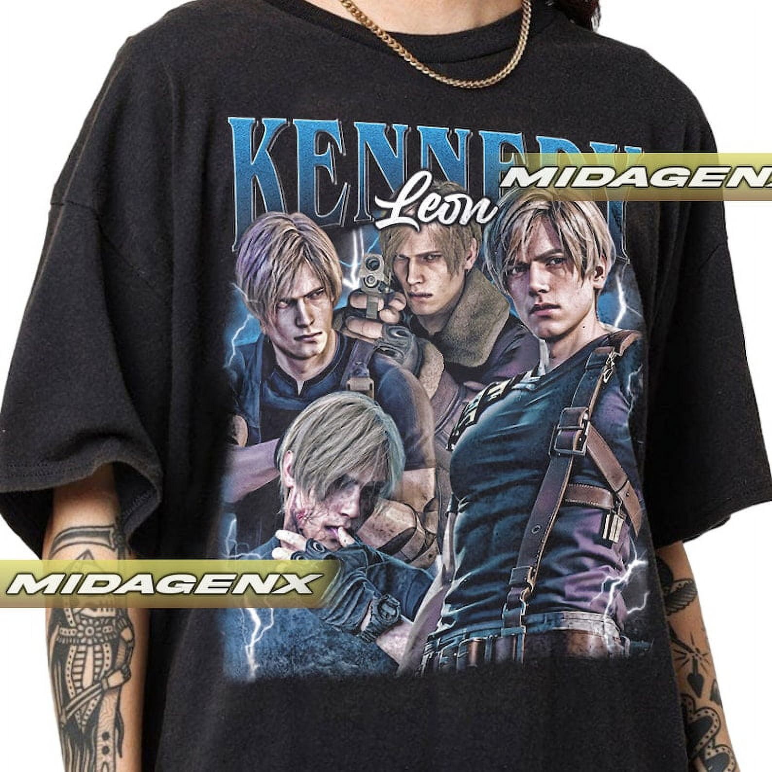 [BLACK] Limited Leon Kennedy Blue Version Vintage TShirt