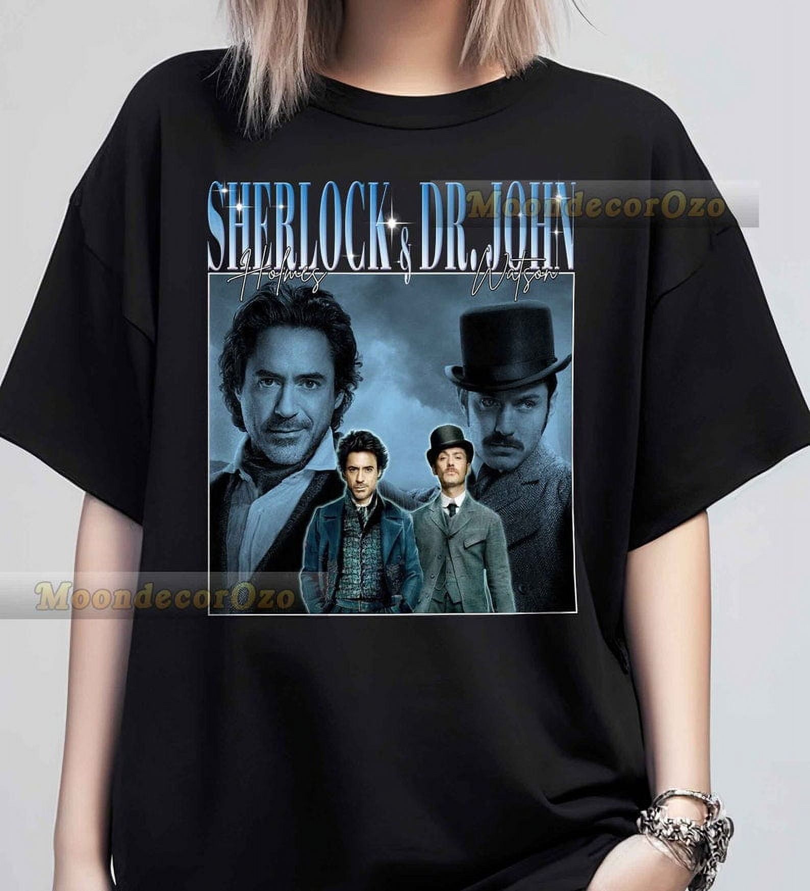 [BLACK] Limited Sherlock Holmes and Dr. John Watson Vintage Clothing, Unisex Tshirt