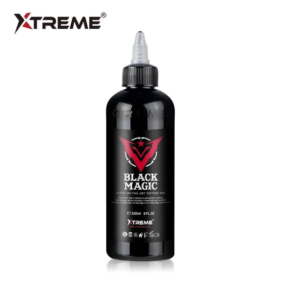 BLACK MAGIC 8-oz Xtreme Tattoo Ink Solid Dark Lining Shading Bold