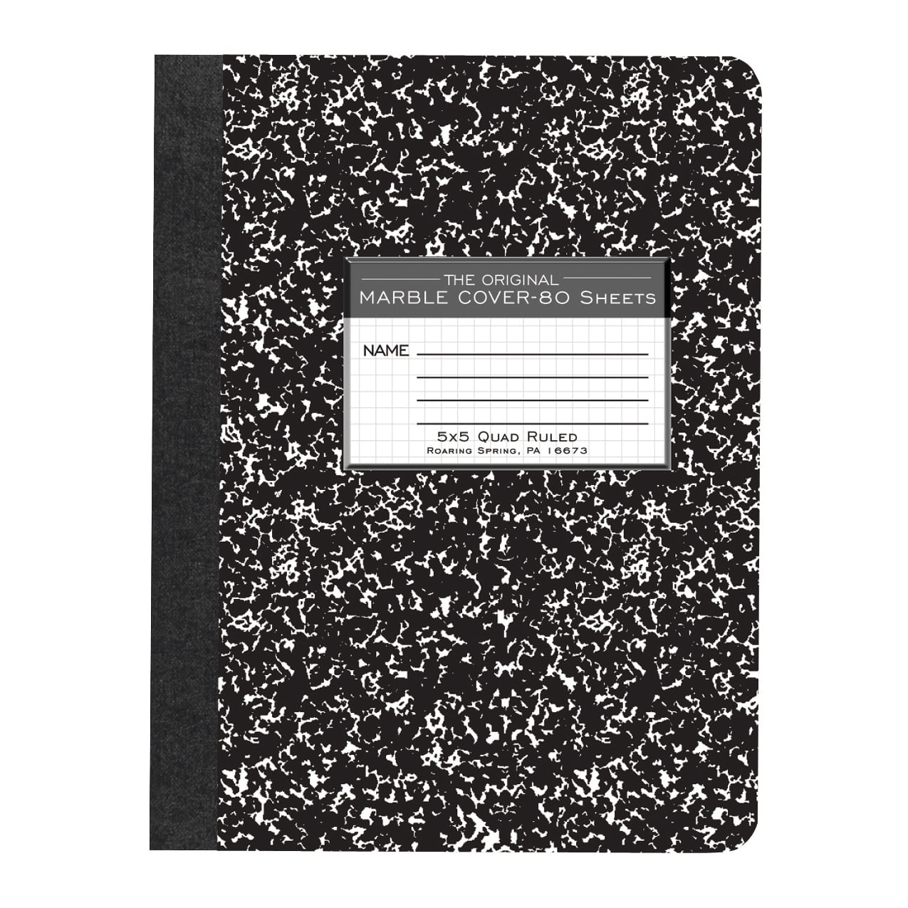 BLACK MARBLE COMP 9.75"x7.5" 5X5 GRAPH RULED