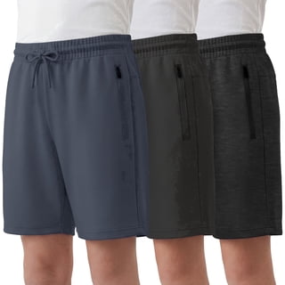 Pure Champ Boys Athletic Shorts 3 Pack Active Boys Shorts Youth kids Elastic Waist With Zipper Pockets 2T-18