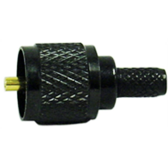 BLACK MINI UHF MALE CRIMP CONN (RG58/U)
