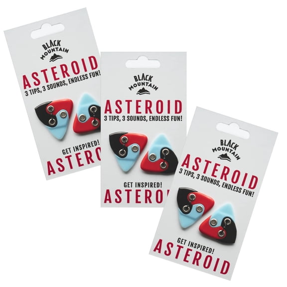 BLACK MOUNTAIN (6 Pack) Asteroid Guitar Pick Three in One Multi Material Pick for Acoustic Guitar Electric Guitar Bass and More Thin and Heavy Gauge in One Design