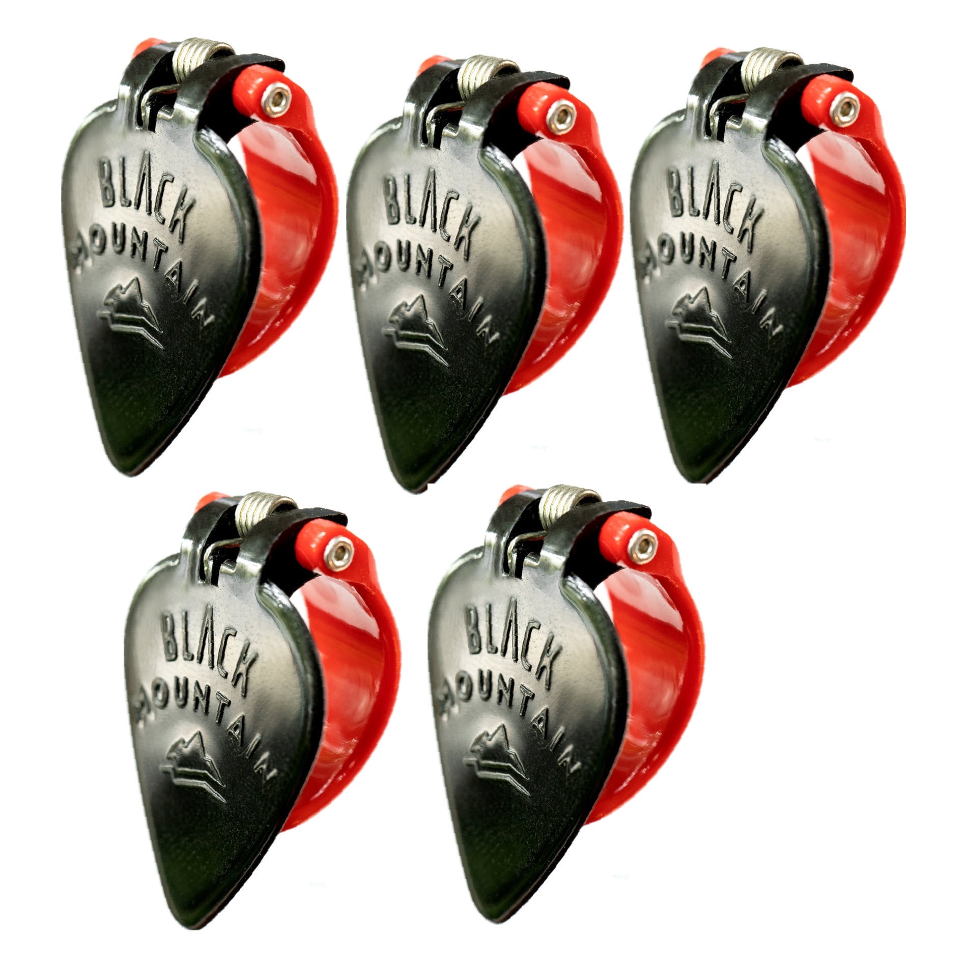 BLACK MOUNTAIN Heavy Gauge Thumb Picks (5 Pack) for Acoustic Guitar Electric Guitar Ukulele Banjo and More Spring Loaded Right Handed for Medium to XL Thumbs Premium Finger Picks