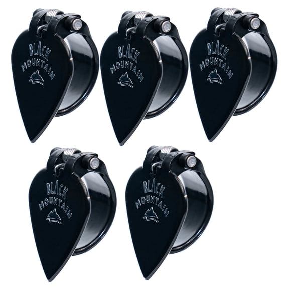BLACK MOUNTAIN Jazz Tipped Thumb Picks (5 Pack) for Acoustic Guitar Electric Guitar Ukulele Banjo and More Spring Loaded Universal Fit for Medium to XL Thumbs Premium Finger Picks