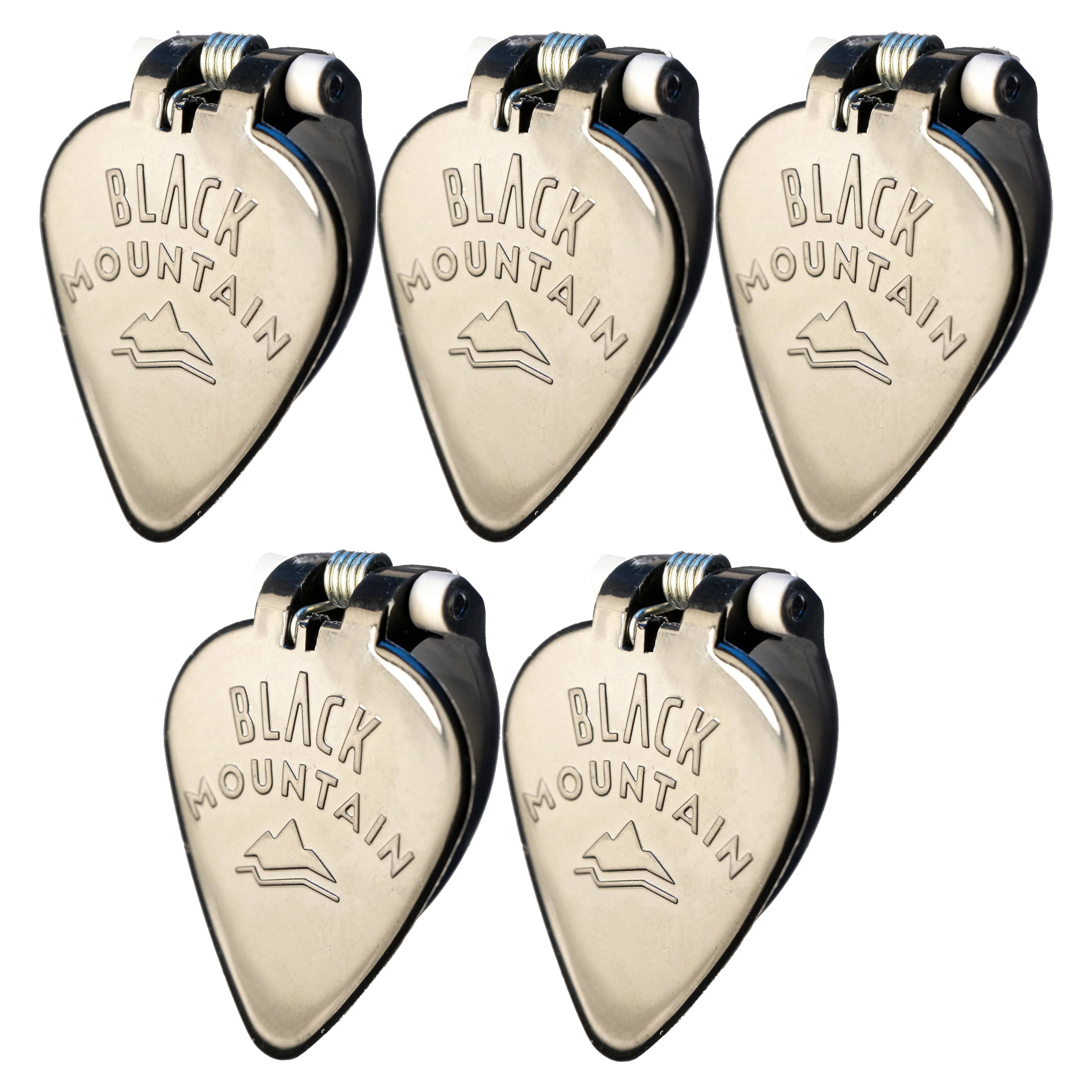 BLACK MOUNTAIN Medium Gauge Thumb Picks (5 Pack) for Acoustic Guitar Electric Guitar Ukulele Banjo and More Spring Loaded Right Handed for Medium to XL Thumbs Premium Finger Picks