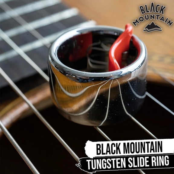 BLACK MOUNTAIN Slide Guitar Ring (SMALL)- New Invention Made From Tungsten Steel