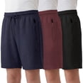 thumbnail image 1 of Pure Champ Boys Athletic Shorts 3 Pack Active Boys Shorts Youth kids Elastic Waist With Zipper Pockets Toddler-18 ( Set 4 Size 2X-Large), 1 of 8