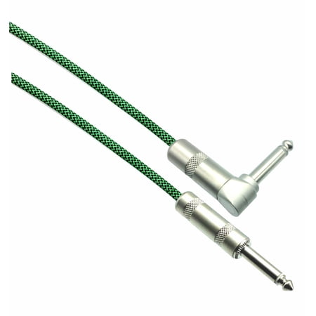 BLACK/NEON GREEN Designer Series 1/4" Guitar Cables - Straight to Right