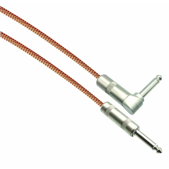 BLACK/NEON ORANGE Designer Series  1/4" Guitar Cables - Straight to Right