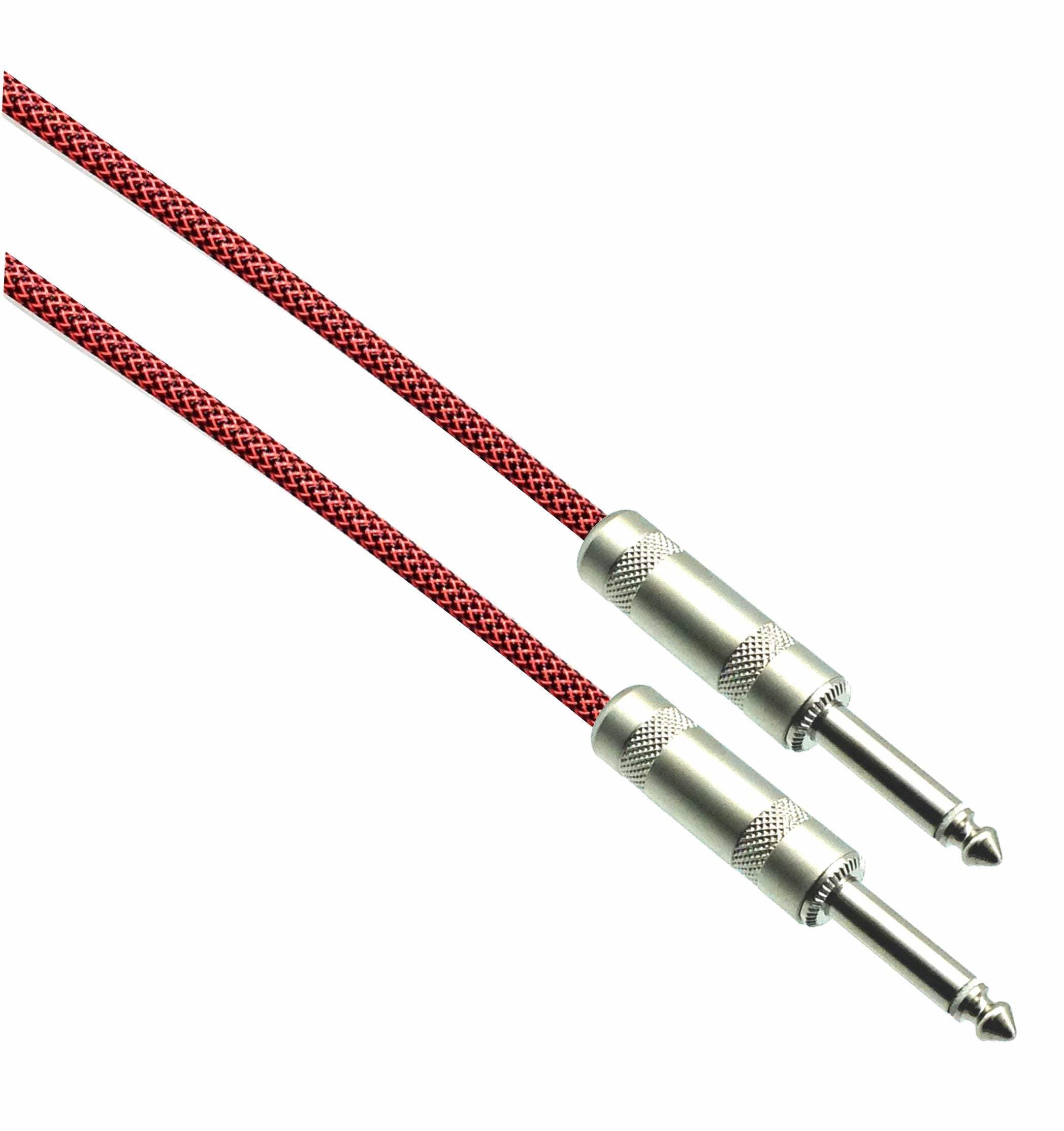 BLACK/NEON RED Designer Series  1/4" Guitar Cables - Straight to Straight