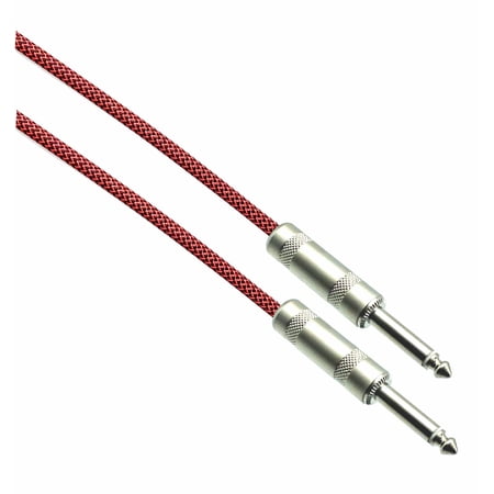 BLACK/NEON RED Designer Series Guitar Cables - 1/4" Straight to Straight