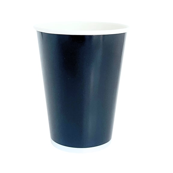 Bonjour Fte Black Paper Party Cups, Disposable Party Supplies, 8 Count, 12 Oz, Birthday, New Years Eve