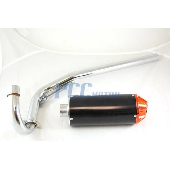 BLACK / ORANGE MUFFLER PIPE EXHAUST XR50 CRF50 CRF SSR SDG 107 110 125cc EX16_K_O