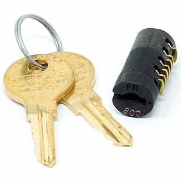 (BLACK) Office Furniture Replacement Lock Core Kit Includes 2 Keys for Steelcase FR397