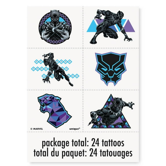 BLACK PANTHER 4 Tattoo Sheets/Favors