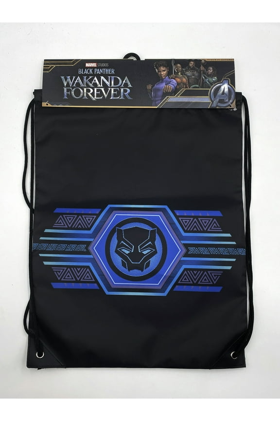 TRIBAL ART DRAWSTRING BLACK CINCH SACKS