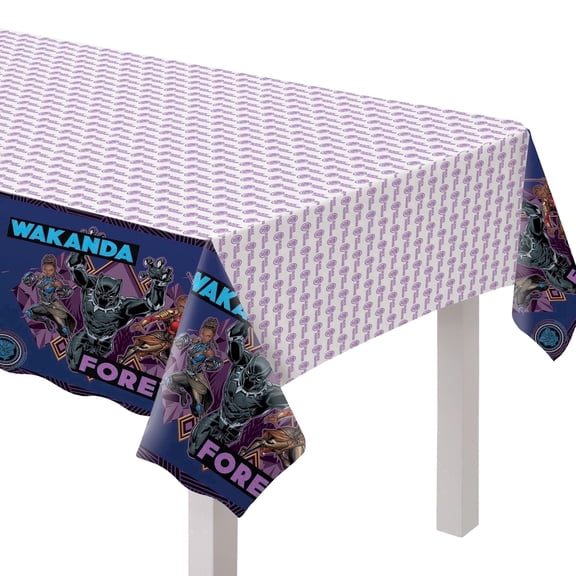 BLACK PANTHER 'Wakanda Forever' PLASTIC TABLECOVER (1ct)~Happy Birthday Party