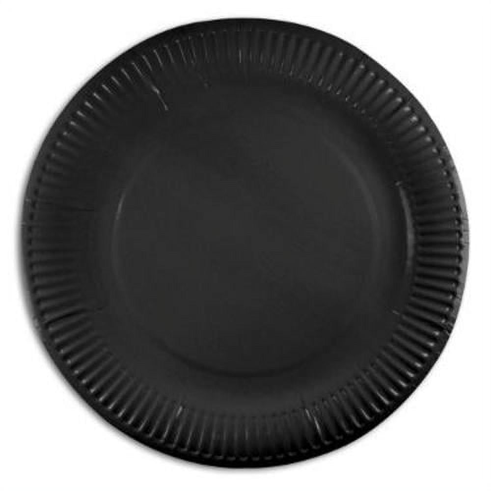 BLACK PARTY PLATES (ONE DOZEN)