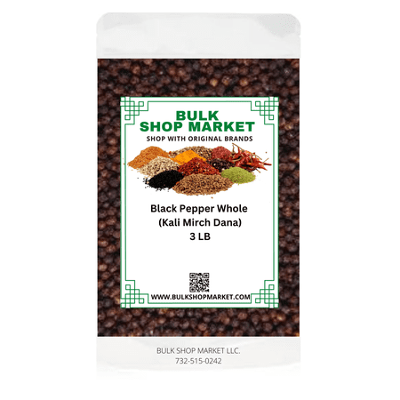 BLACK PEPPER WHOLE 3 LB SPICE BY BULKSHOPMARKET