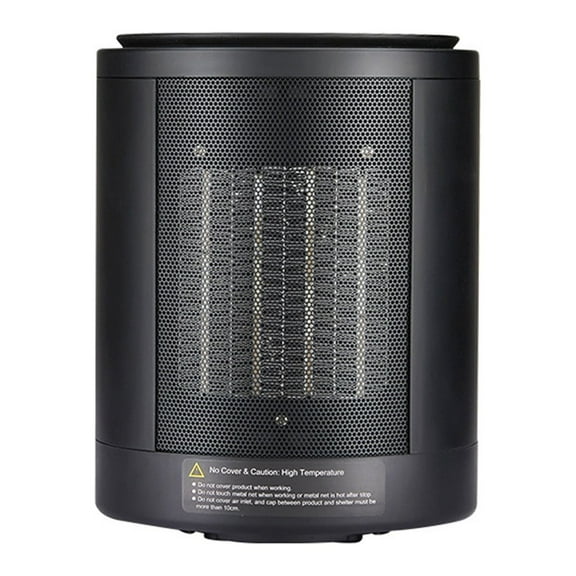 BLACK Portable Heaters Space Warmer Fan Blower Radiator Heating For Winter 1500W 110V Cylindrical Design Black Color 7.28X5.31X9.25 Inches