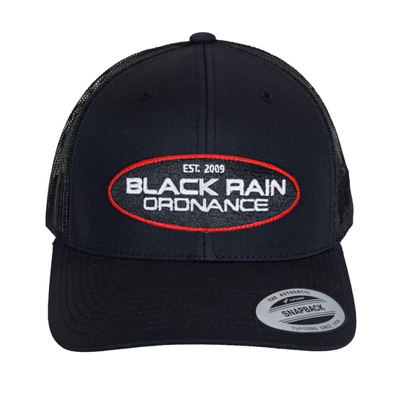 BLACK RAIN ORDNANCE Outdoor Baseball Snapback Hat  Grey/White with Oval Logo Patch & Breathable Mesh Back for Comfort