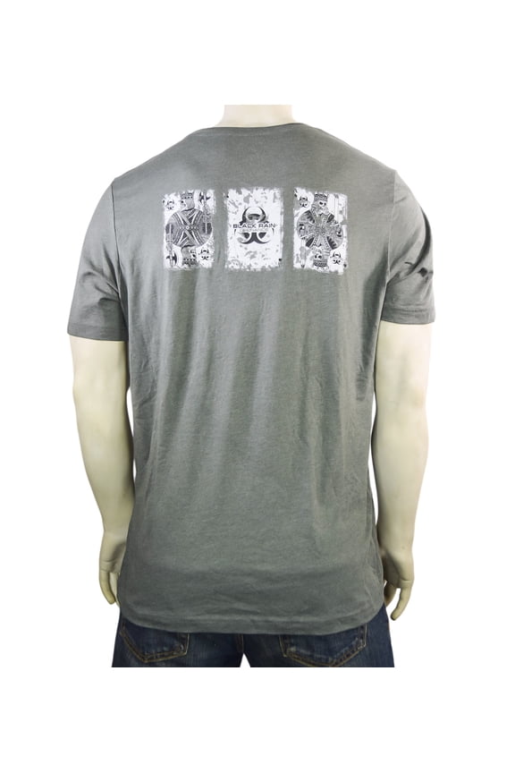 Tagless Playing Cards Logo Premium Unisex Short Sleeve Cotton Poly Blend T-Shirt (Large) Grey.