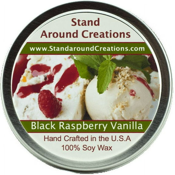 BLACK RASPBERRY VANILLA TIN 8-OZ. ALL NATURAL SOY CANDLE