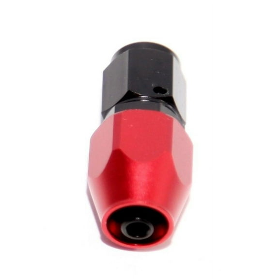 BLACK/RED AN4 Straight Swivel Oil/Fuel/Gas Line Hose End Male Fitting Adapter