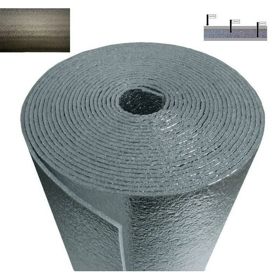 BLACK REFLECTIVE FOAM CORE GARAGE DOOR PANEL ROLL INSULATION (24" X 20')